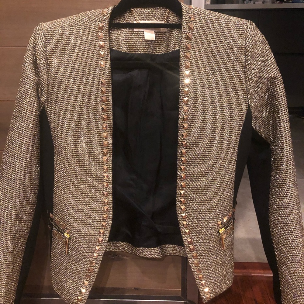 Michael Kors Metallic Studded Tweedponte Jacket